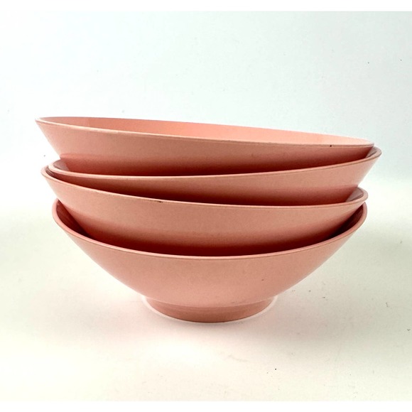 Vintage Pink Melmac Cereal Soup Bowls 1950's Melamine MCM Mid Century Kitchen - Picture 1 of 7
